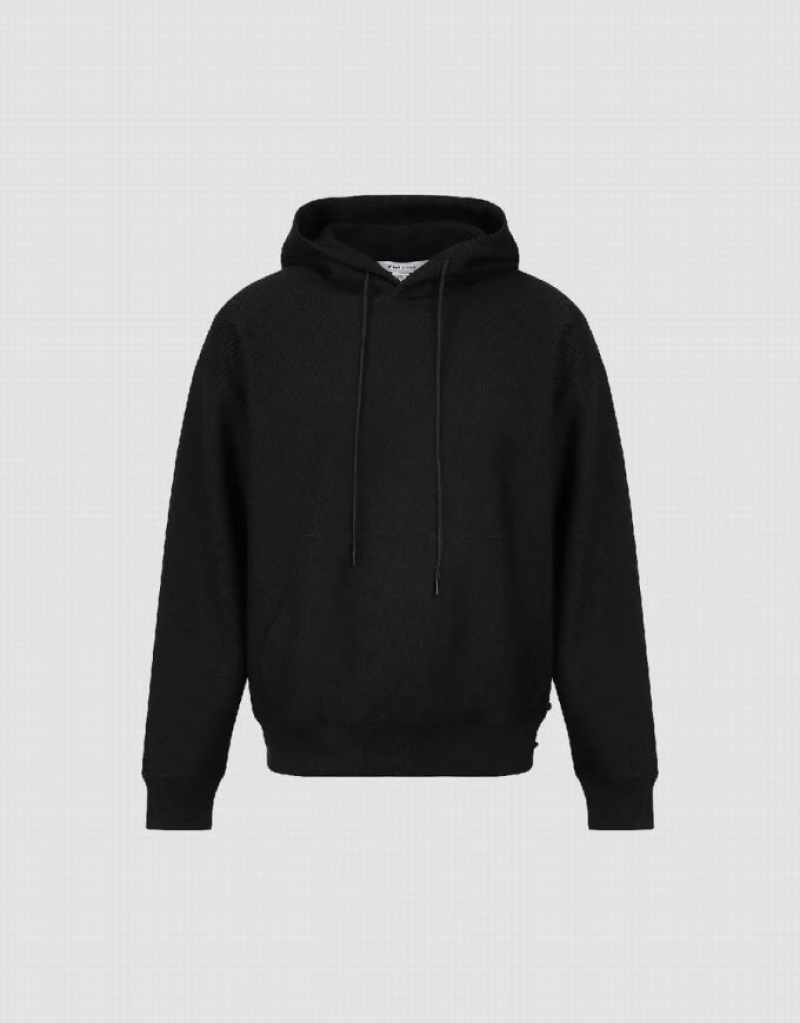 Urban Revivo Oversized Hooded Men's Sweatshirts Black | VWGBQXA-13