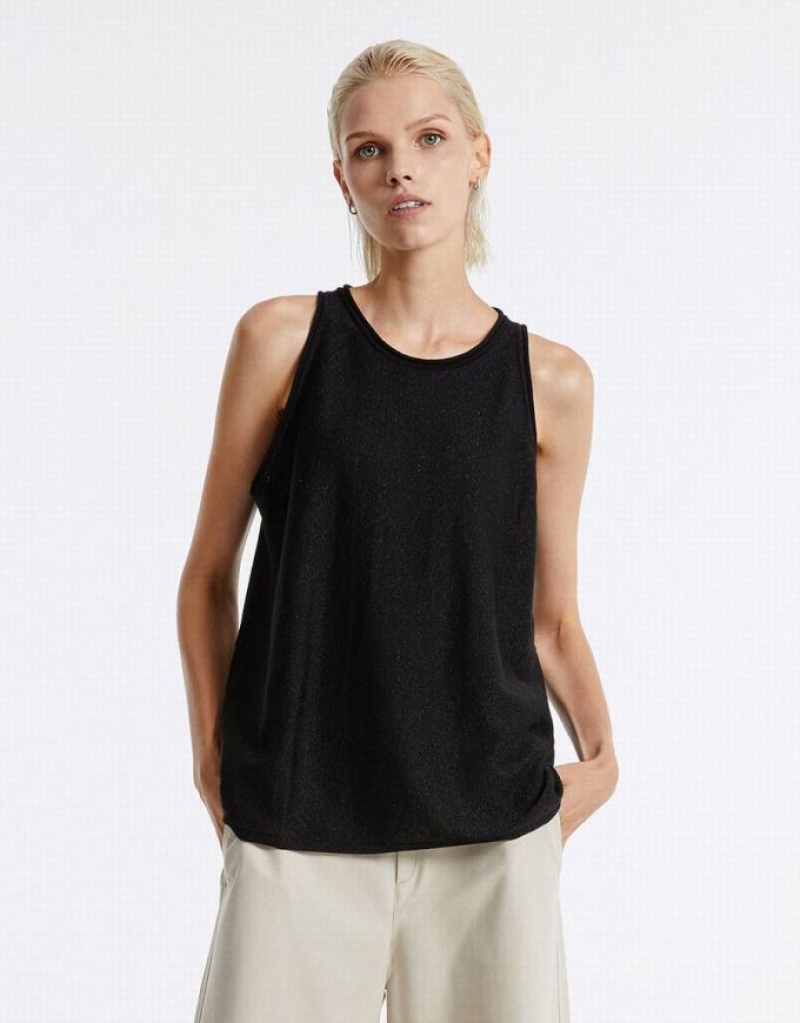 Urban Revivo Oversized Women\'s Tank Top Black | KUDZBCO-39