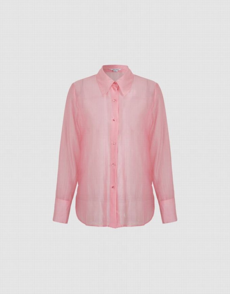 Urban Revivo Patch Pocket Women's Shirts Pink | SYCBMWD-85