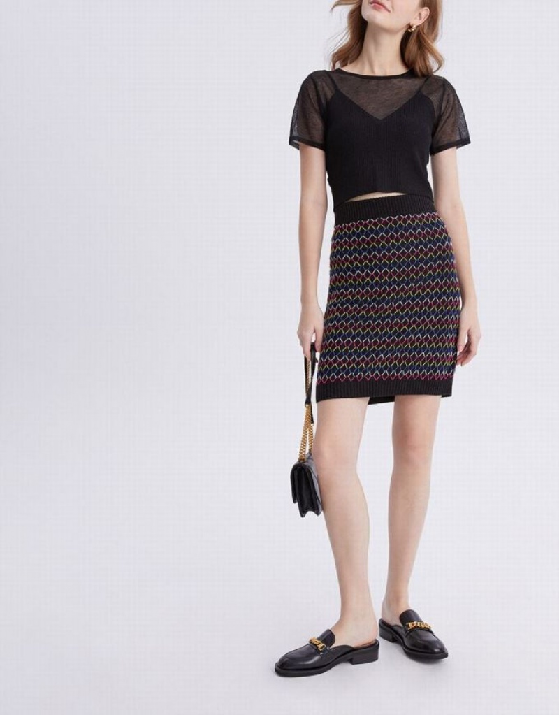 Urban Revivo Plaid Knitted Women's Skirts Multicolor | NUDXBZK-30