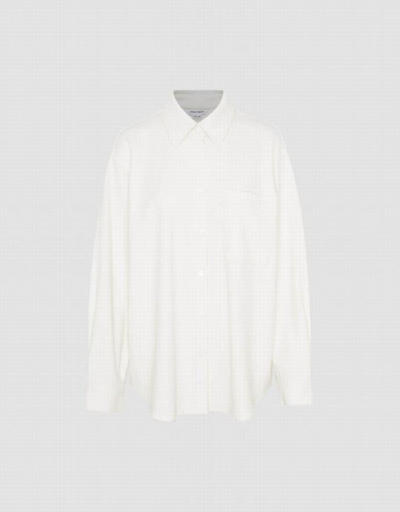 Urban Revivo Press Buttoned Oversized Women's Shirts White | ACIVPMS-61