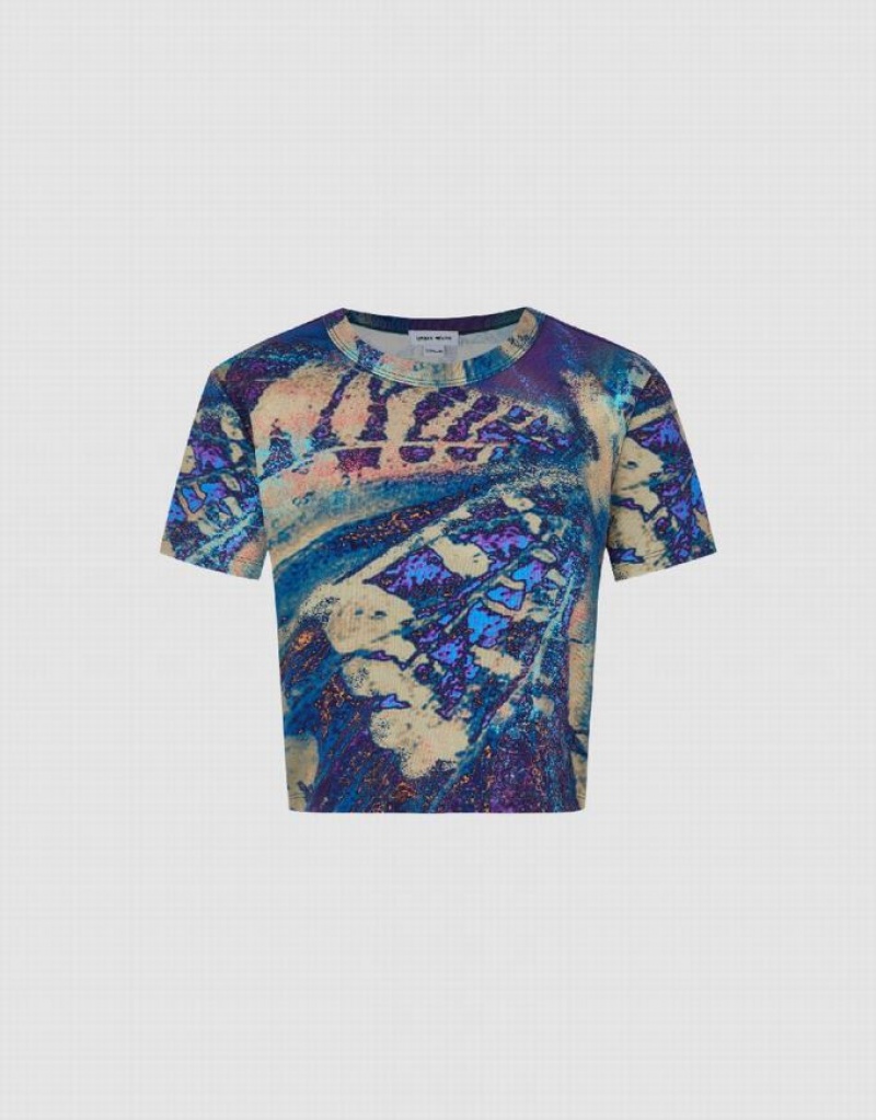 Urban Revivo Printed Crew Neck Women's T-Shirts Multicolor | IDAZUJO-86