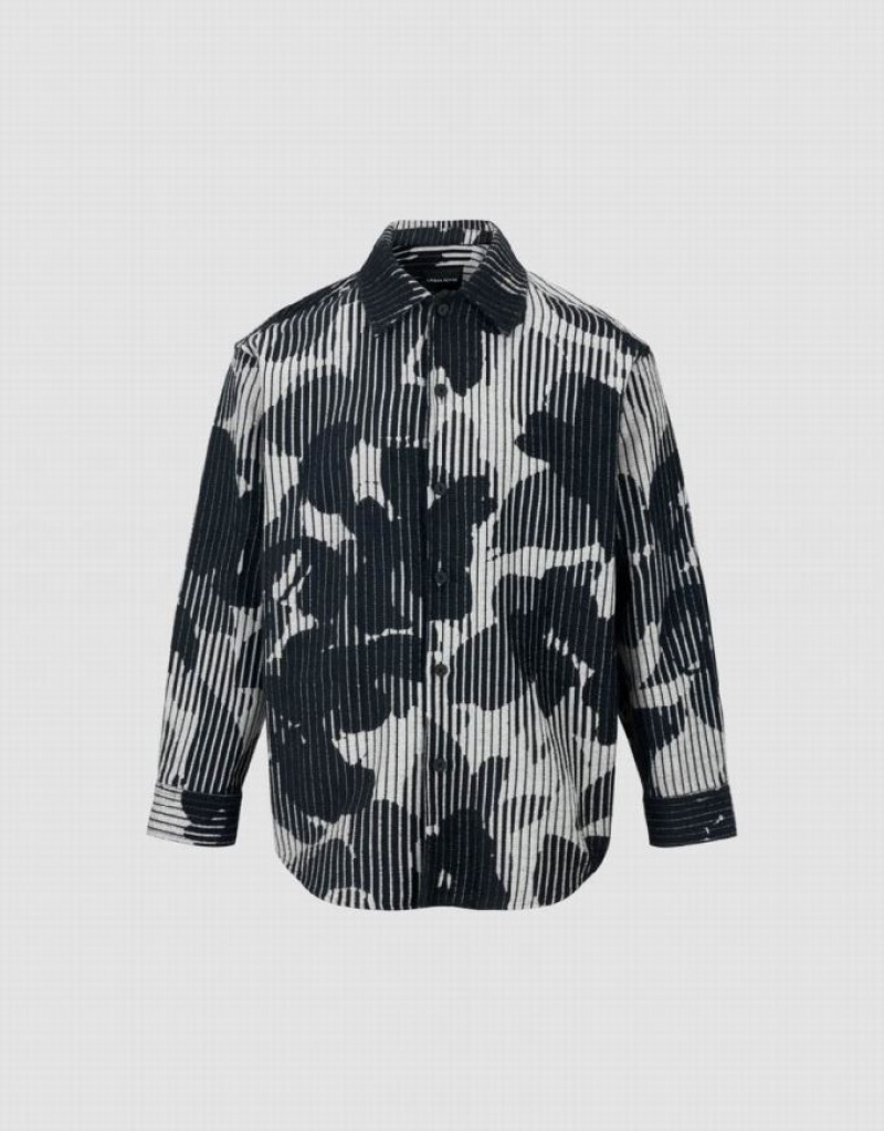 Urban Revivo Printed Straight Men's Jacket Grey | CIQBHDV-46