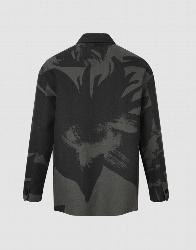 Urban Revivo Printed Straight Men's Jacket Grey | SJAWGXD-39