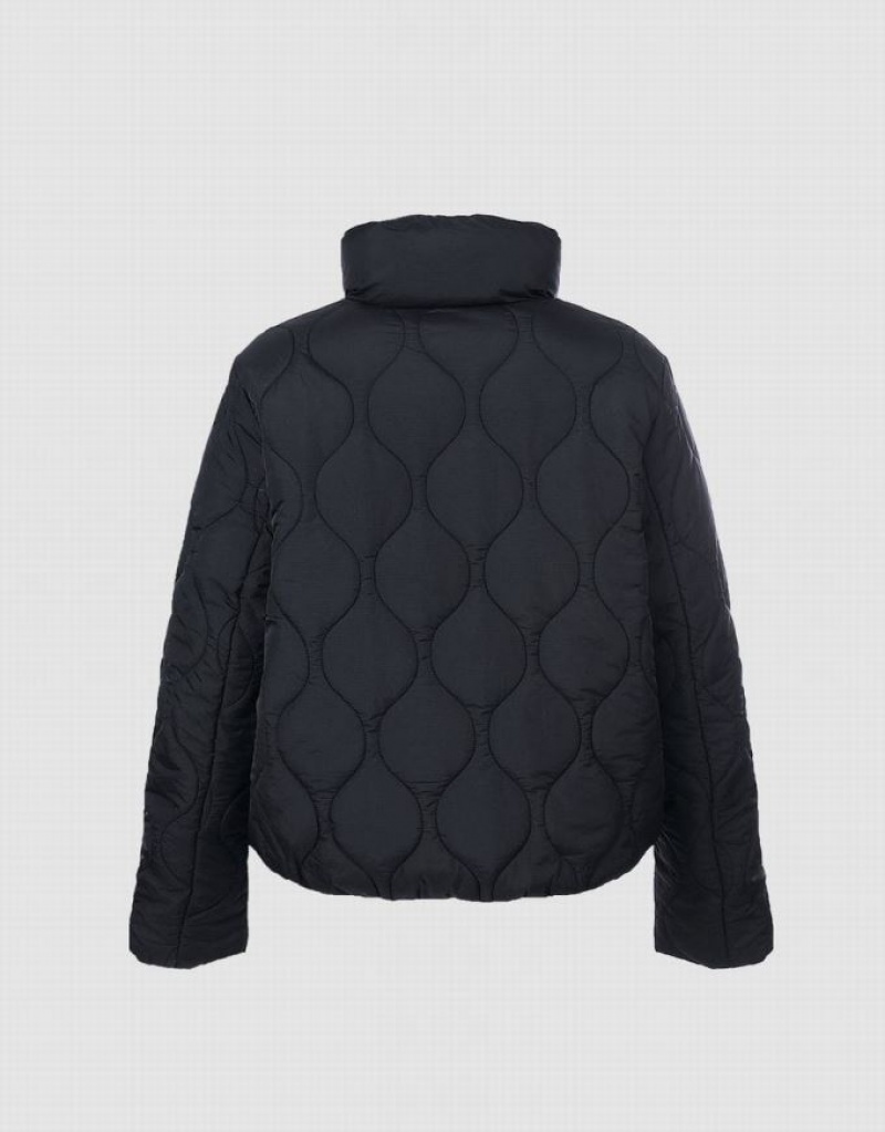 Urban Revivo Quilted Women's Puffer Jacket Black | CZTJWNF-81