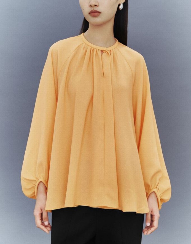 Urban Revivo Raglan Sleeve Crew Neck Overhead Women's Blouse Coral | FGHYWTV-38