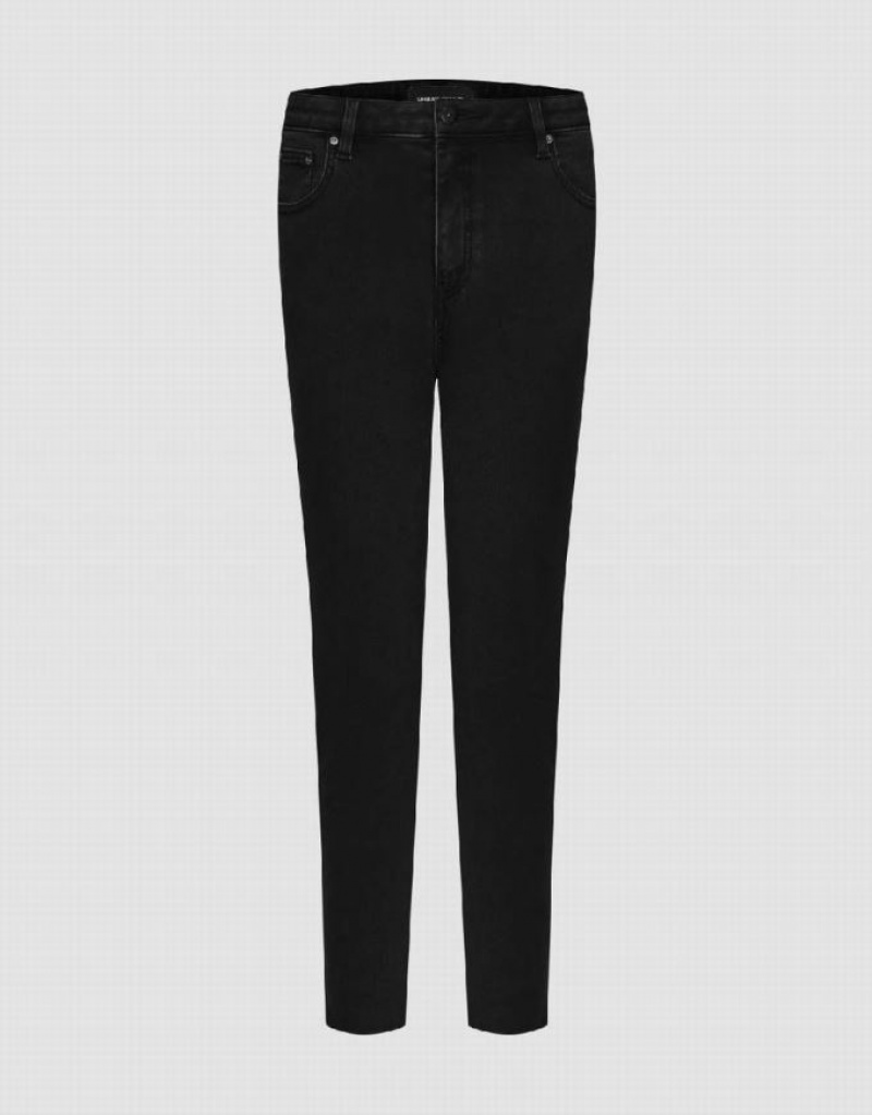 Urban Revivo Raw Hem Skinny Women\'s Jeans Black | JGTKQOI-64