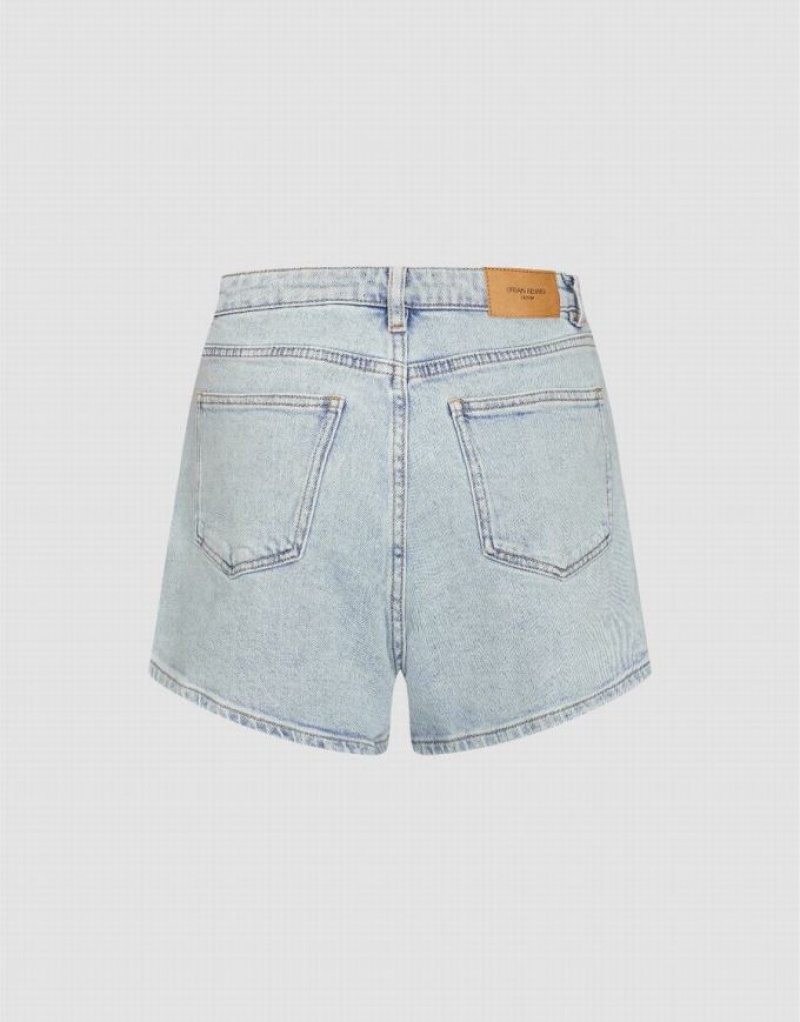 Urban Revivo Regular Women's Denim Shorts Blue | ASPBULN-63