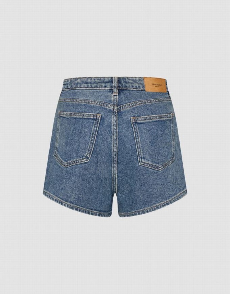 Urban Revivo Regular Women's Denim Shorts Blue | DAQUWKV-01