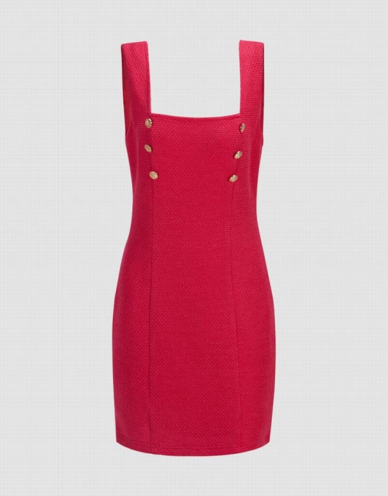 Urban Revivo Ribbed Sleeveless Bodycon Women\'s Knitted Dress Red | LXPCEYO-39