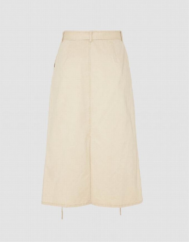 Urban Revivo Ruched A-Line Women's Skirts Beige | VZBLSPD-75