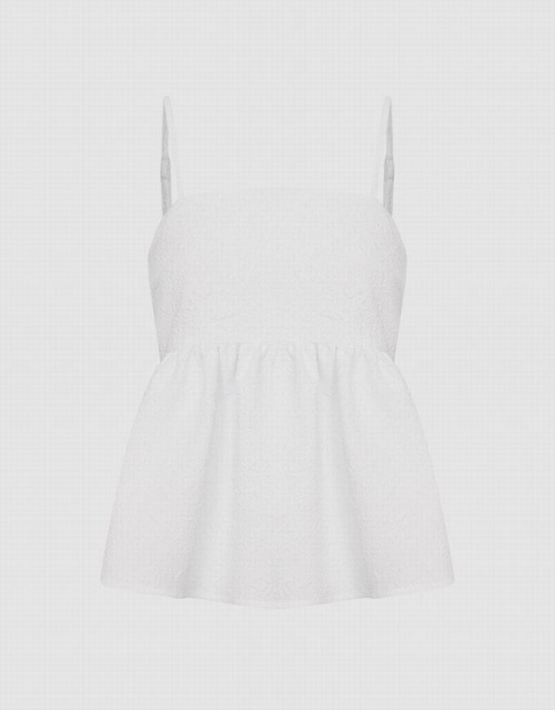 Urban Revivo Ruffle Hem Women\'s Camisole White | DPUIVHK-71