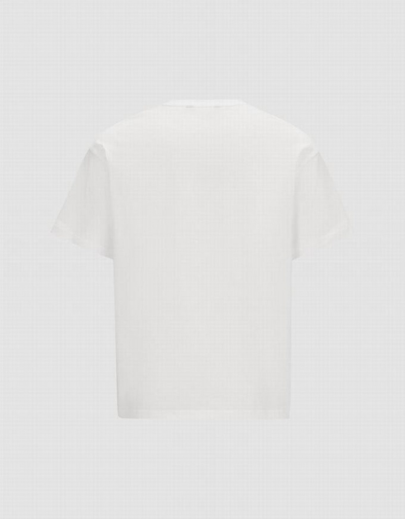 Urban Revivo Short Sleeve Straight Men's T-Shirts White | OWHLJZB-41