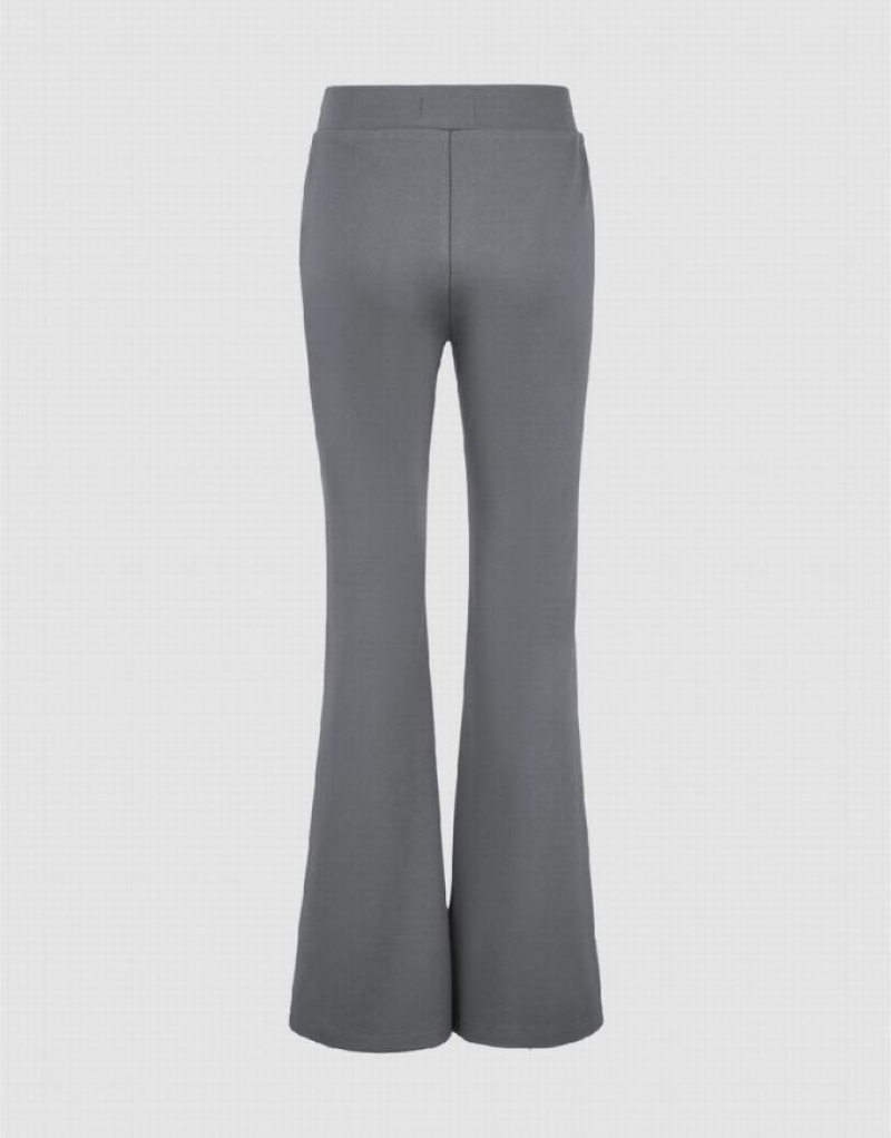 Urban Revivo Skinny Cropped Flare Women's Pants Dark Grey | HUFOYZI-58