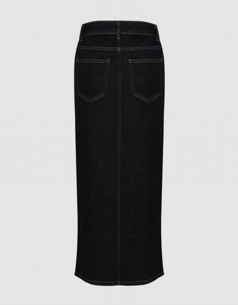 Urban Revivo Skinny Straight Women's Denim Skirt Blue | ORDIZLW-39