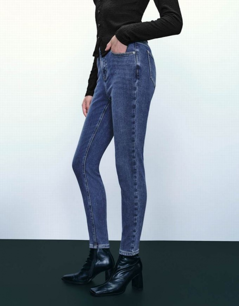 Urban Revivo Skinny Women's Jeans Blue | HRQNMEW-60