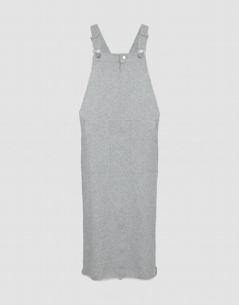 Urban Revivo Sleeveless Straight Women\'s Knitted Dress Grey | RILDVKF-06