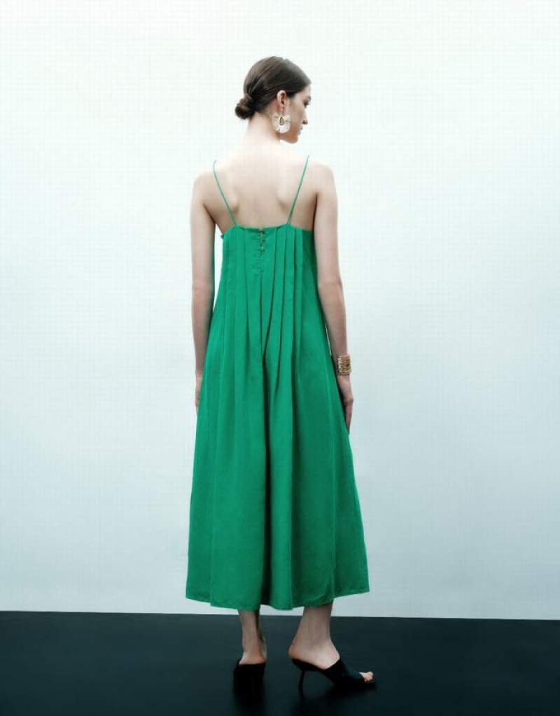 Urban Revivo Sleeveless Straight Women's Dress Green | UTREKOY-13