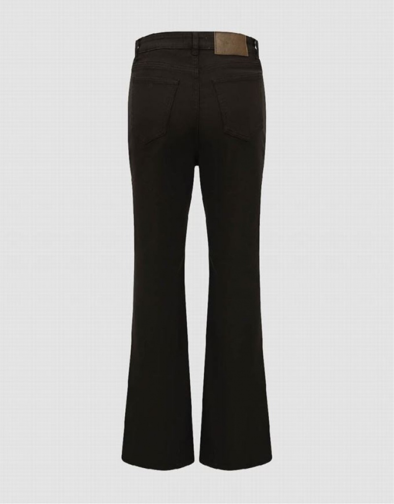 Urban Revivo Split Hem Flare Women's Jeans Brown | CMJNDVG-74