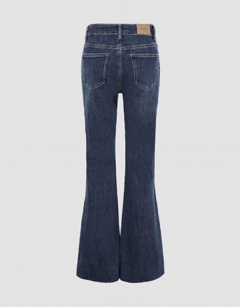 Urban Revivo Split Hem Flare Women's Jeans Blue | MEPXLWD-12