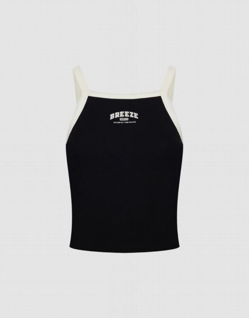 Urban Revivo Square-cut Collar Women's Camisole Black | MXHKFTV-96