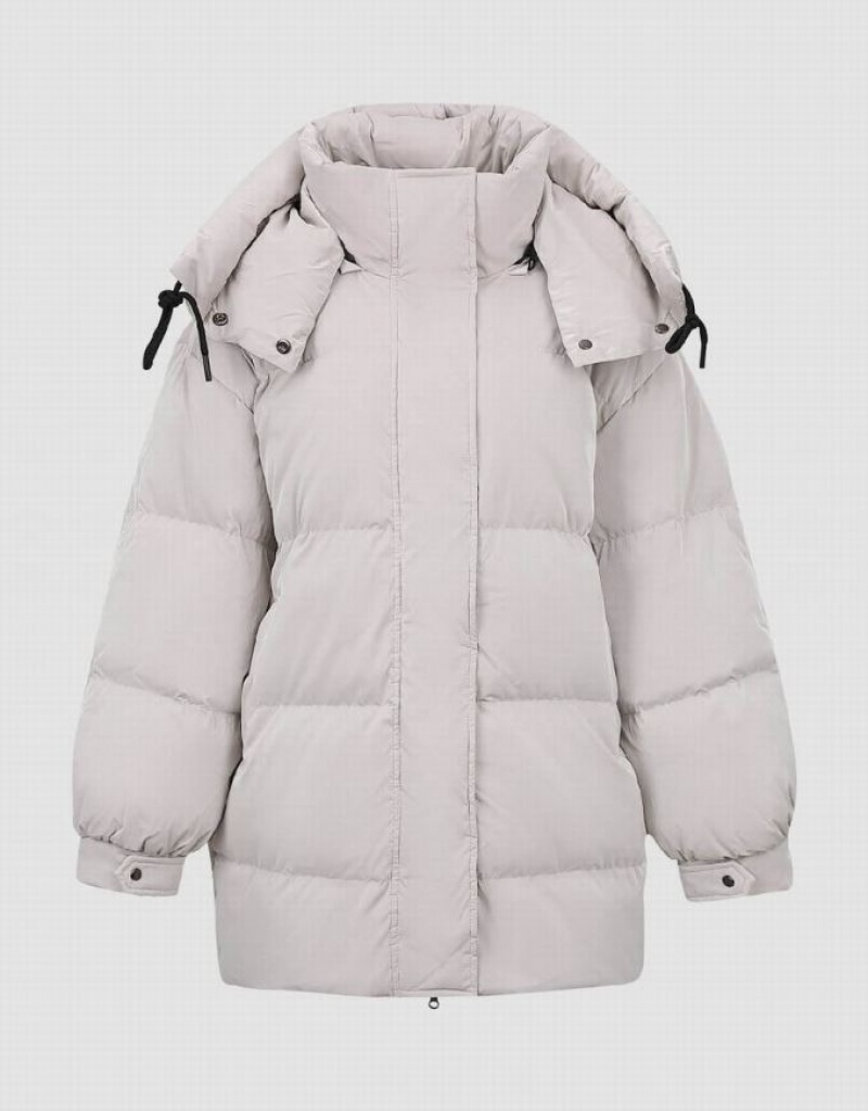 Urban Revivo Stand Collar Women's Down Jackets White | JVARTIB-72