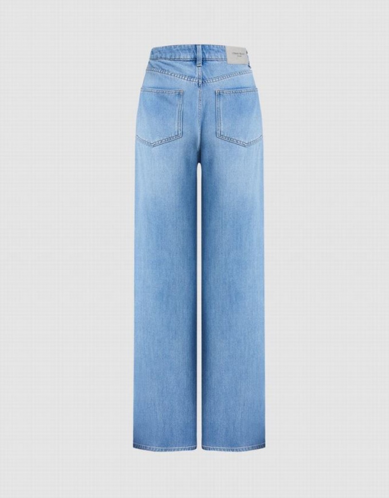 Urban Revivo Straight Fit Women's Jeans Blue | OVPJDXF-63