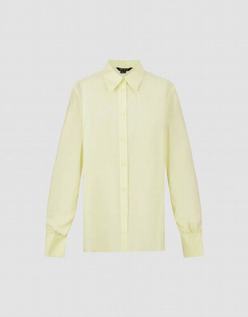 Urban Revivo Straight Lapel Women's Shirts Yellow | QRFWJPZ-34