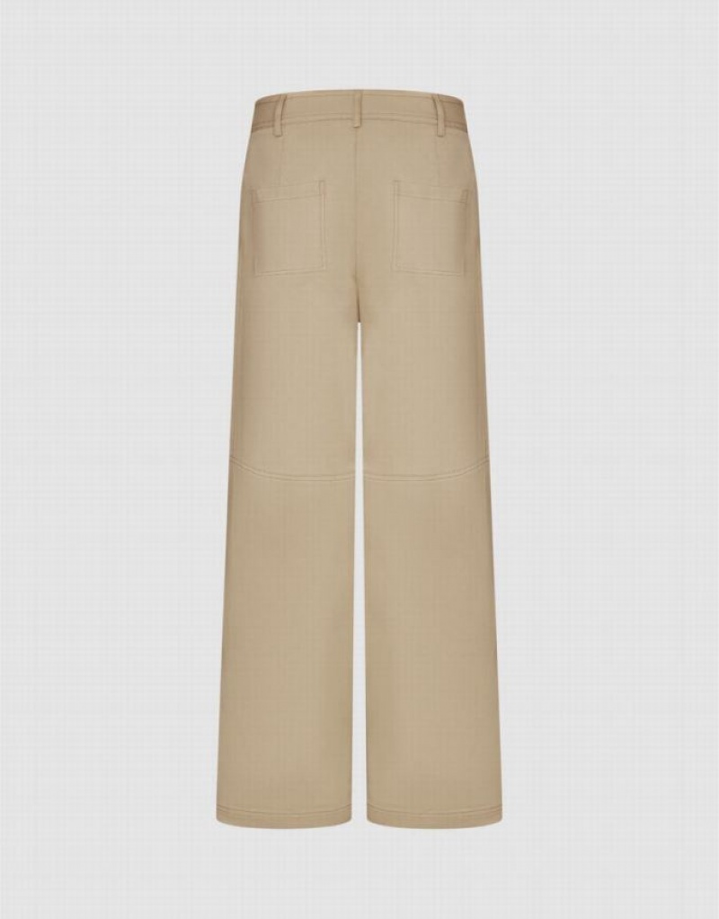 Urban Revivo Straight Leg Cargo Women's Pants Khaki | ZUGRISB-63