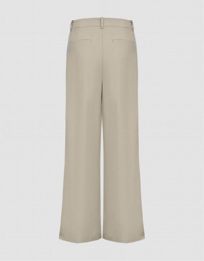 Urban Revivo Straight Leg Women's Pants Khaki | MYNTVSA-42