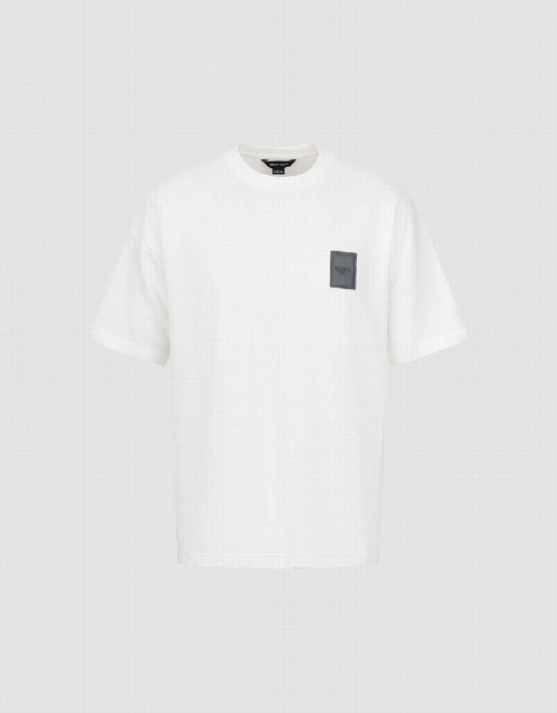 Urban Revivo Straight Loose Men's T-Shirts White | UTHRNLP-42