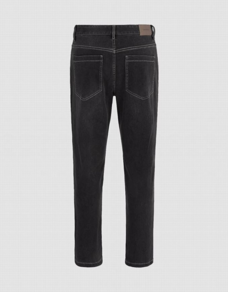 Urban Revivo Straight Men's Jeans Black | ELGRCJF-89