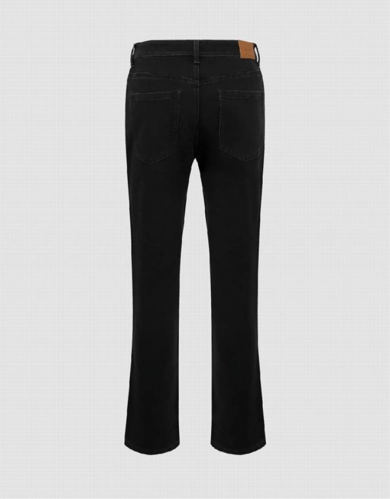 Urban Revivo Straight Men's Jeans Black | LMXYPCU-48