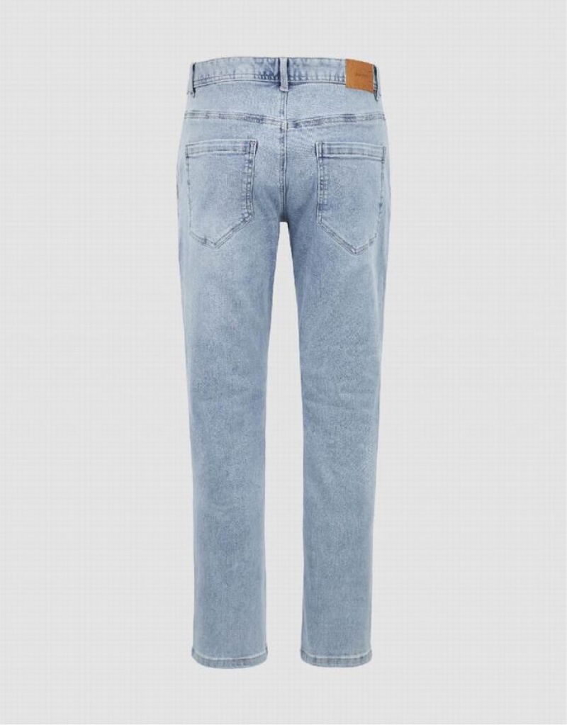 Urban Revivo Straight Men's Jeans Blue | VZBRYSJ-30