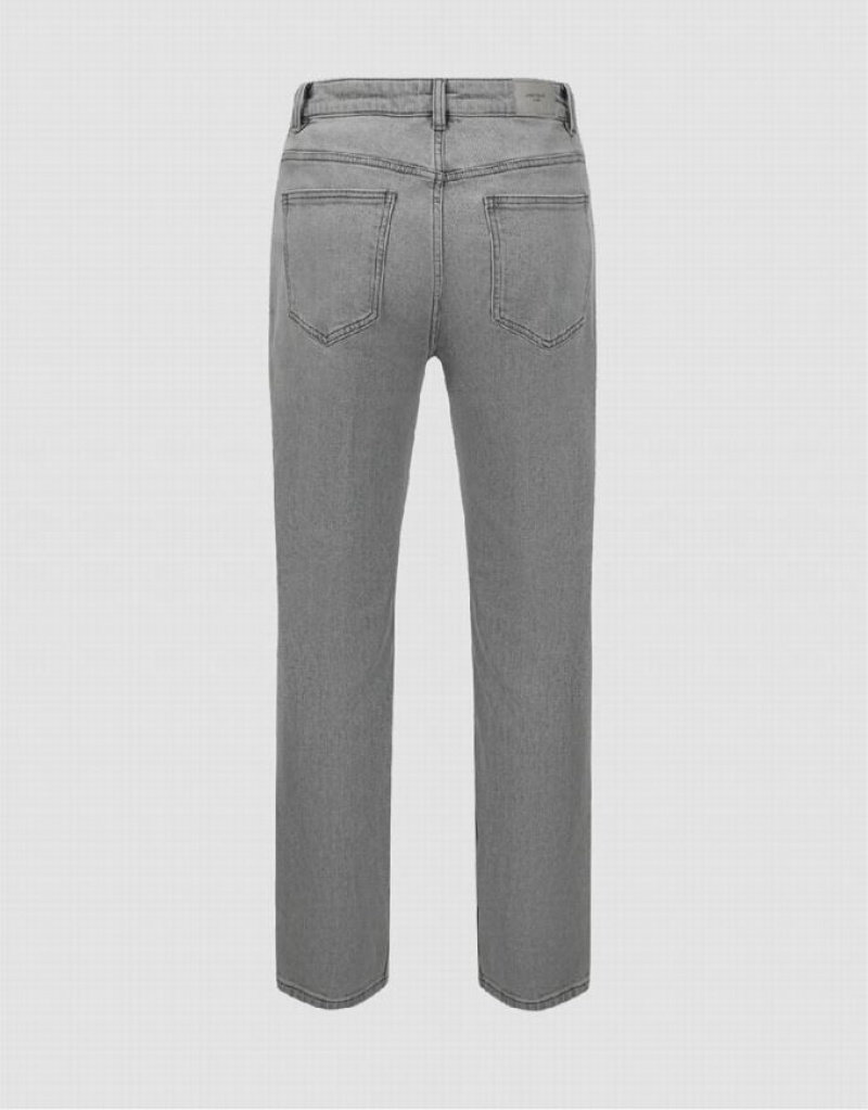 Urban Revivo Straight Men's Jeans Grey | KXTNPCO-61