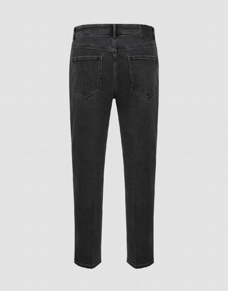 Urban Revivo Straight Men's Jeans Grey | PQAYFKT-37