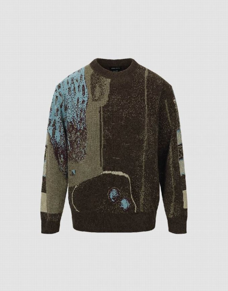 Urban Revivo Straight Printed Men's Sweaters Multicolor | AOHGLJF-97