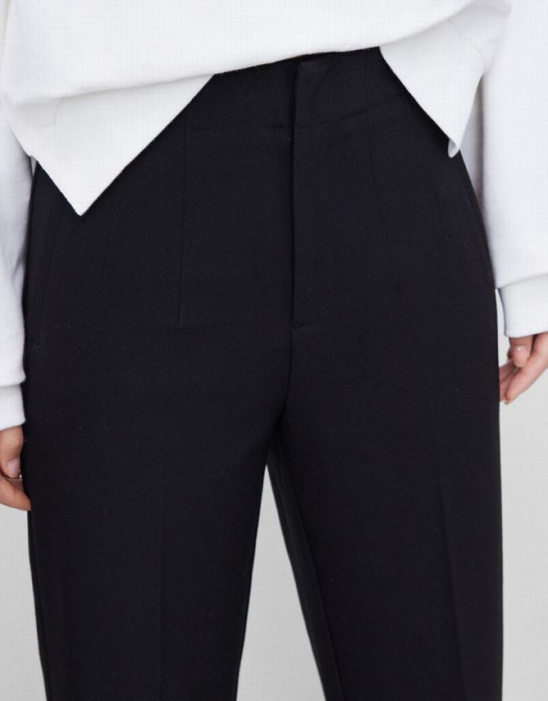 Urban Revivo Straight Tailored Women's Pants Black | EJZCVPD-95