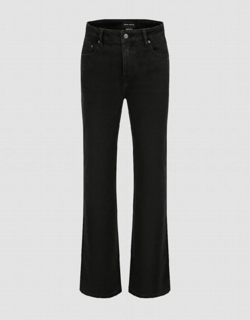 Urban Revivo Straight Women\'s Jeans Black | KLSMXAU-05