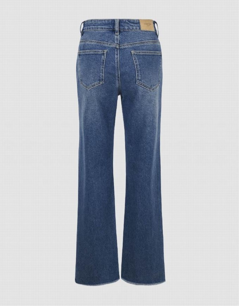 Urban Revivo Straight Women's Jeans Blue | RTHYNSK-67