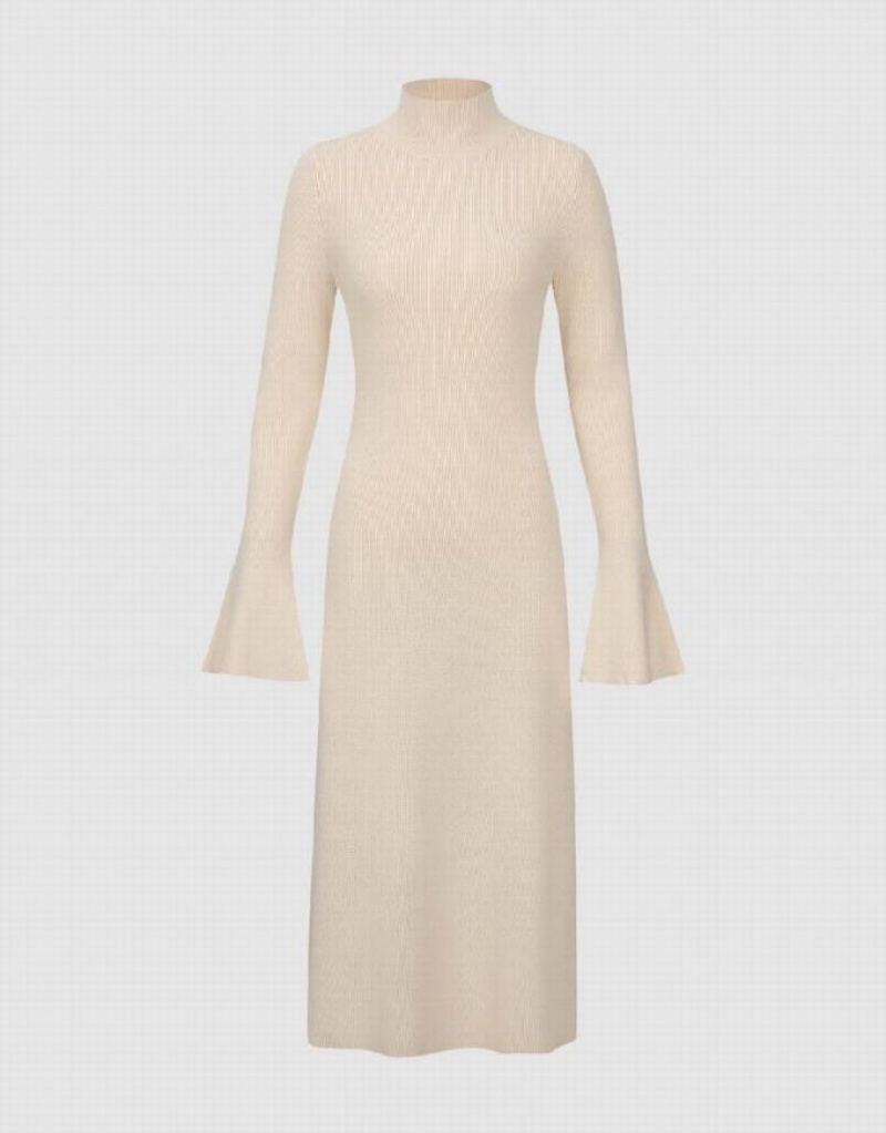 Urban Revivo Straight Women's Knitted Dress White | IWYDTEO-36