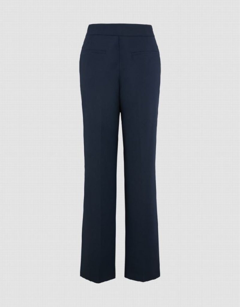 Urban Revivo Straight Women's Pants Blue | STHWBUO-87