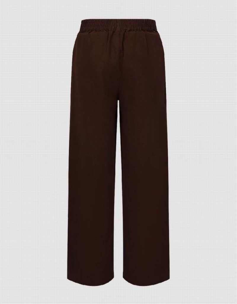 Urban Revivo Straight Women's Pants Coffee | OTVWKRY-59