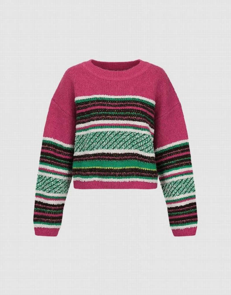 Urban Revivo Striped Crew Neck Women's Sweaters Multicolor | CPBEUTI-96