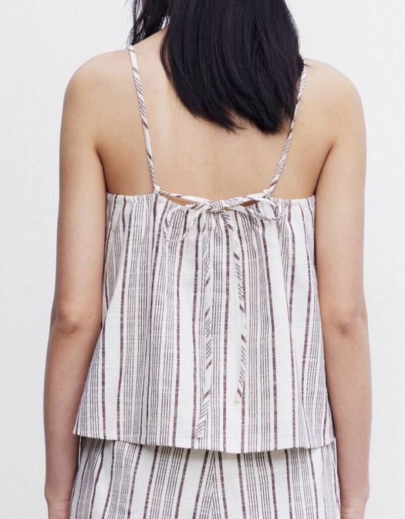 Urban Revivo Striped Women's Camisole White | AWKSYUG-46