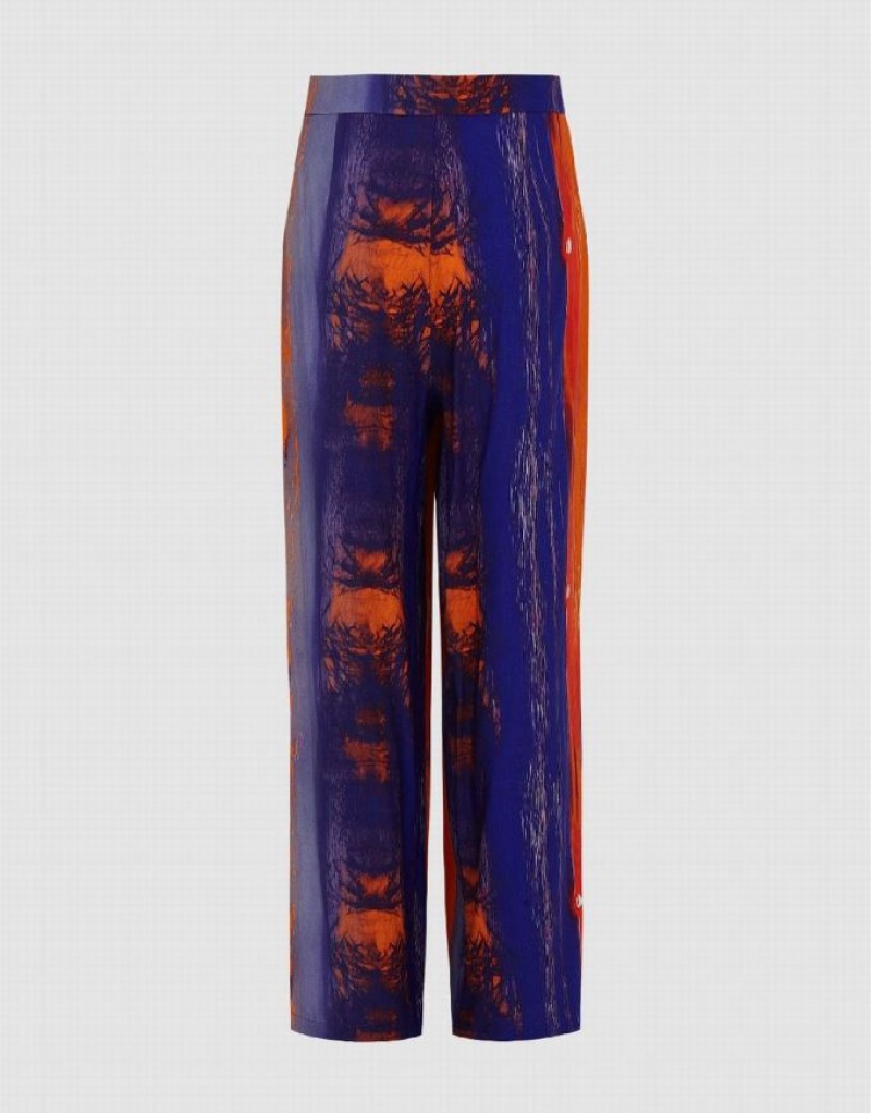 Urban Revivo Sunset Printed Wide-Leg Women's Pants Multicolor | CFKXHBW-67