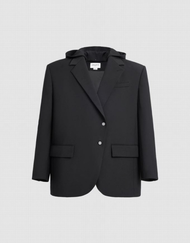 Urban Revivo Tailored Long Women's Blazers Black | ZNMRCPY-14