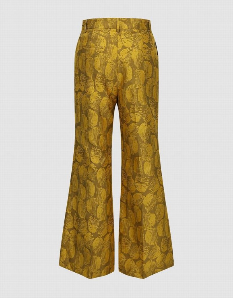 Urban Revivo Tailored Printed Flare Women's Pants Orange | IAROJKM-71