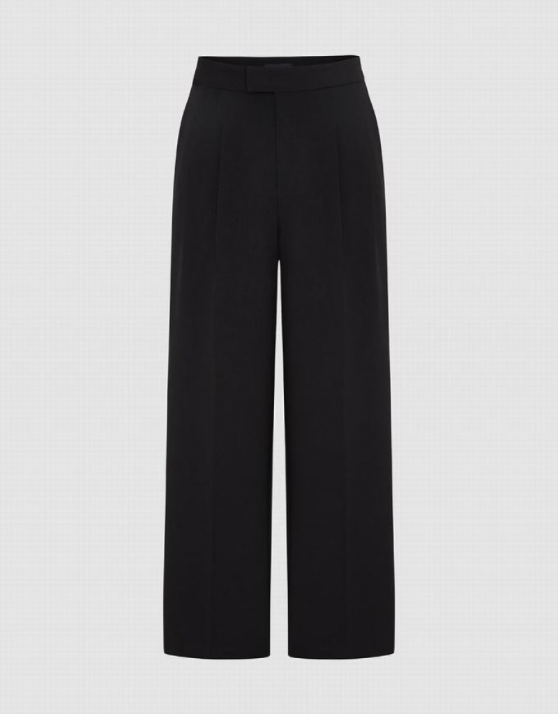 Urban Revivo Tailored Straight Women\'s Pants Black | VZGLUND-19