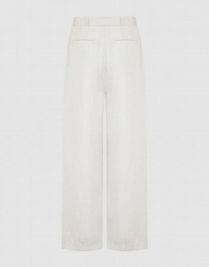 Urban Revivo Tailored Straight Women's Pants White | HPJOVXW-03